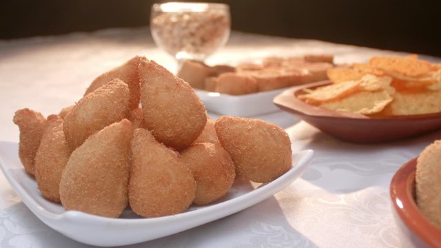 A traditional food in Brazil called Coxinha. Stuffed with chicken