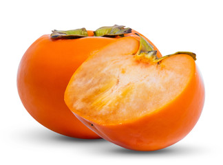persimmon fruit isolated on white background