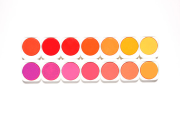 different colors palette isolated on white background with copy space for your text