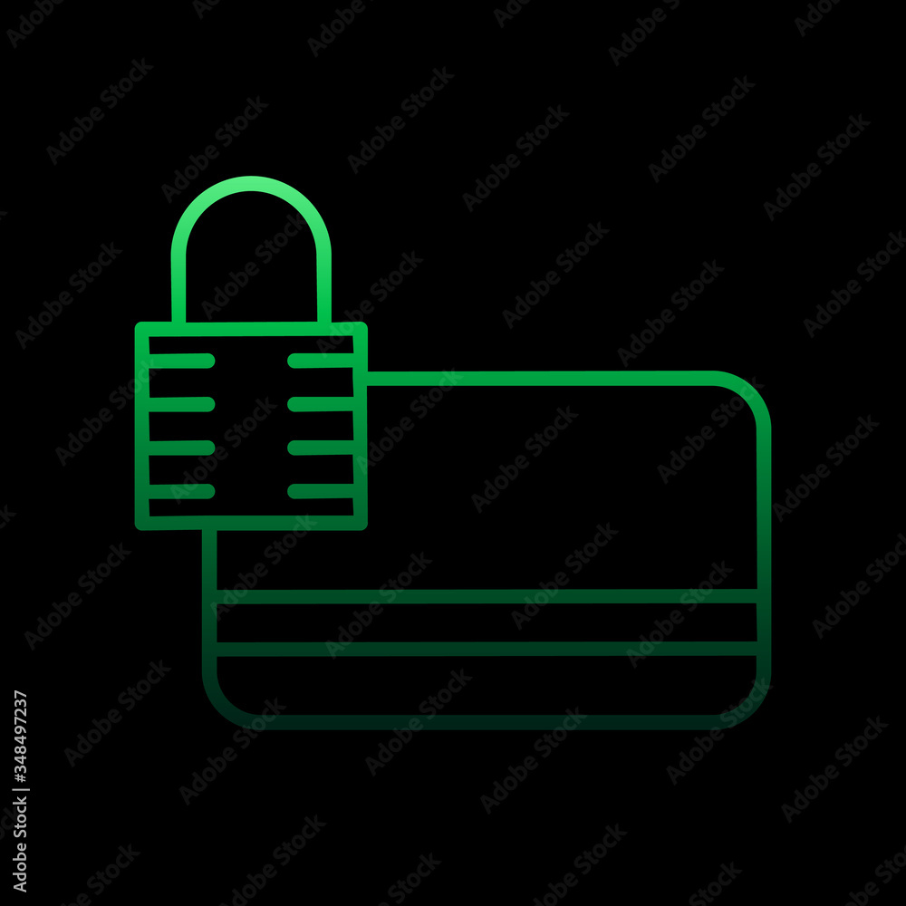 Poster lock bank card nolan icon. simple thin line, outline vector of online shopping icons for ui and ux, 