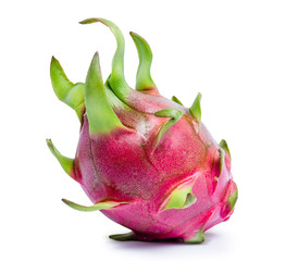 clipping path dragon fruit isolated on white background