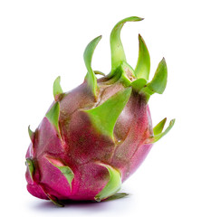 clipping path dragon fruit isolated on white background