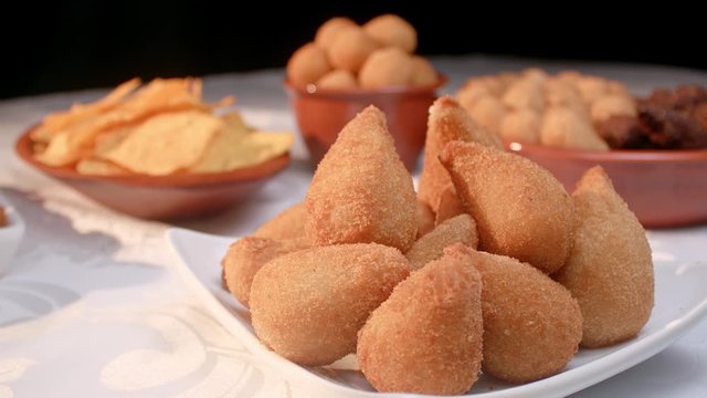 A traditional food in Brazil called Coxinha. Stuffed with chicken