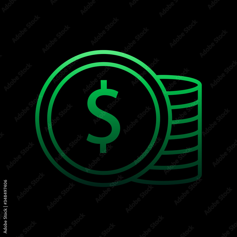 Poster dollar currency nolan icon. simple thin line, outline vector of online shopping icons for ui and ux,