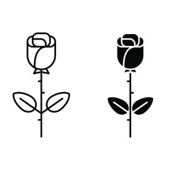 Outline flower vector icon. rose illustration sign collection. beauty symbol. 