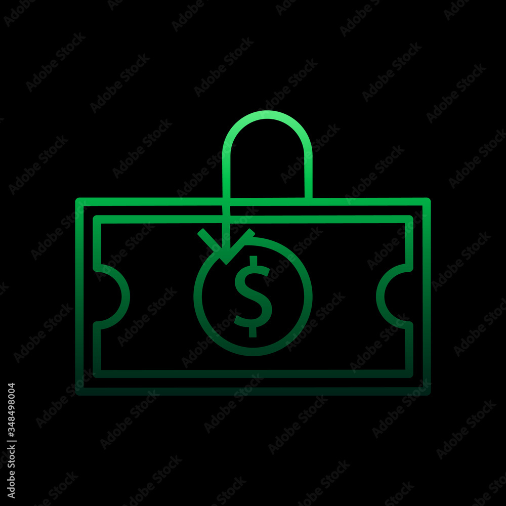 Aufkleber dollar currency nolan icon. simple thin line, outline vector of online shopping icons for ui and ux,