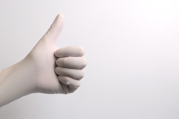 The concept of medicine. Medical gloves. Isolated. Close-up. Copy space.