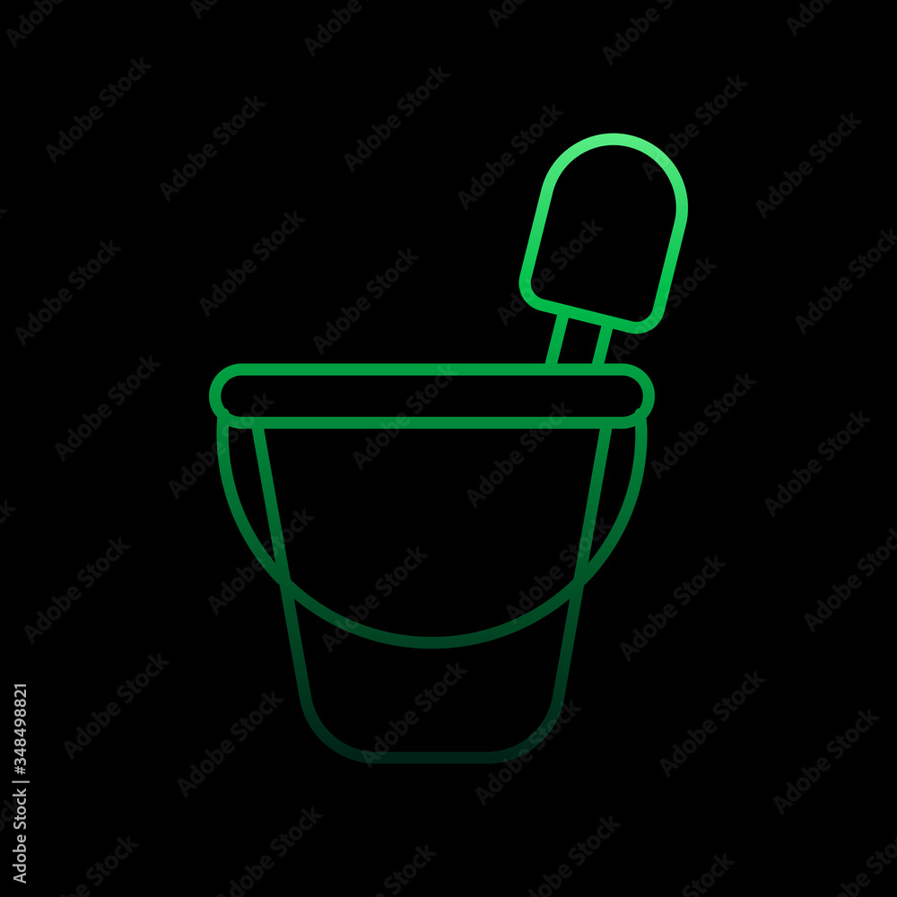 Poster bucket and spatula line nolan icon. simple thin line, outline vector of toys icons for ui and ux, we