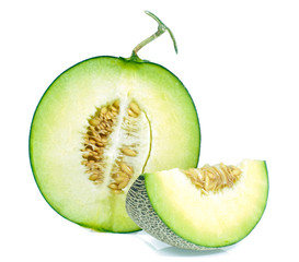 green melon isolated on white background
