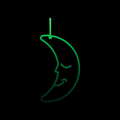 hanging crescent line nolan icon. Simple thin line, outline vector of toys icons for ui and ux, website or mobile application