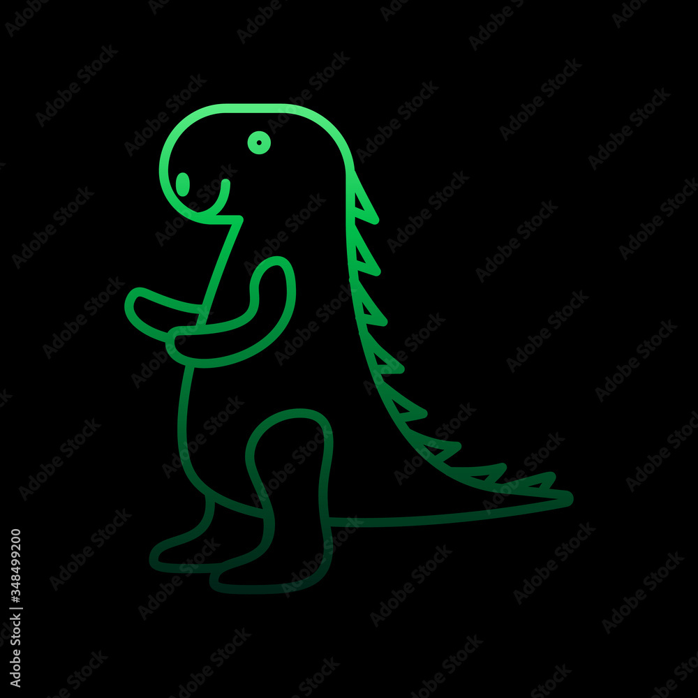 Poster toy dinosaur line nolan icon. simple thin line, outline vector of toys icons for ui and ux, website 