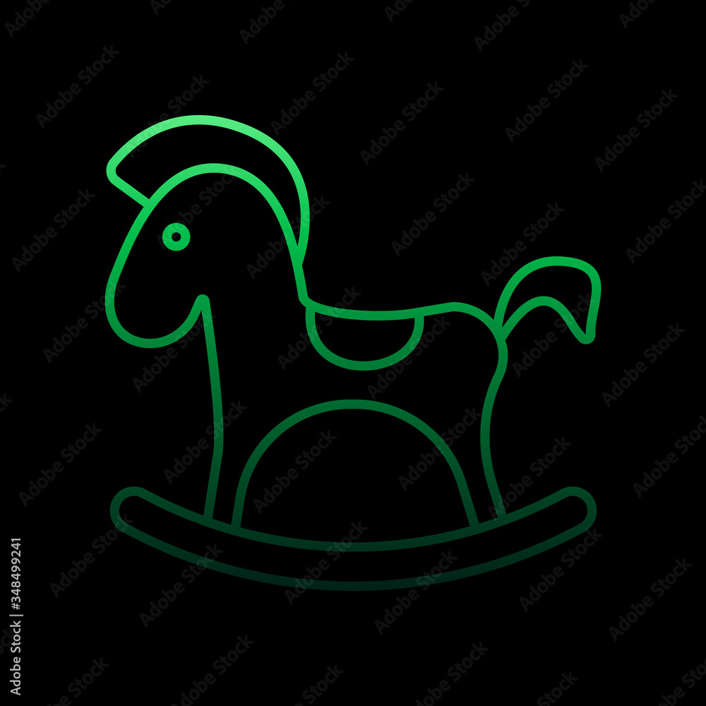 Poster rocking horse line nolan icon. simple thin line, outline vector of toys icons for ui and ux, website