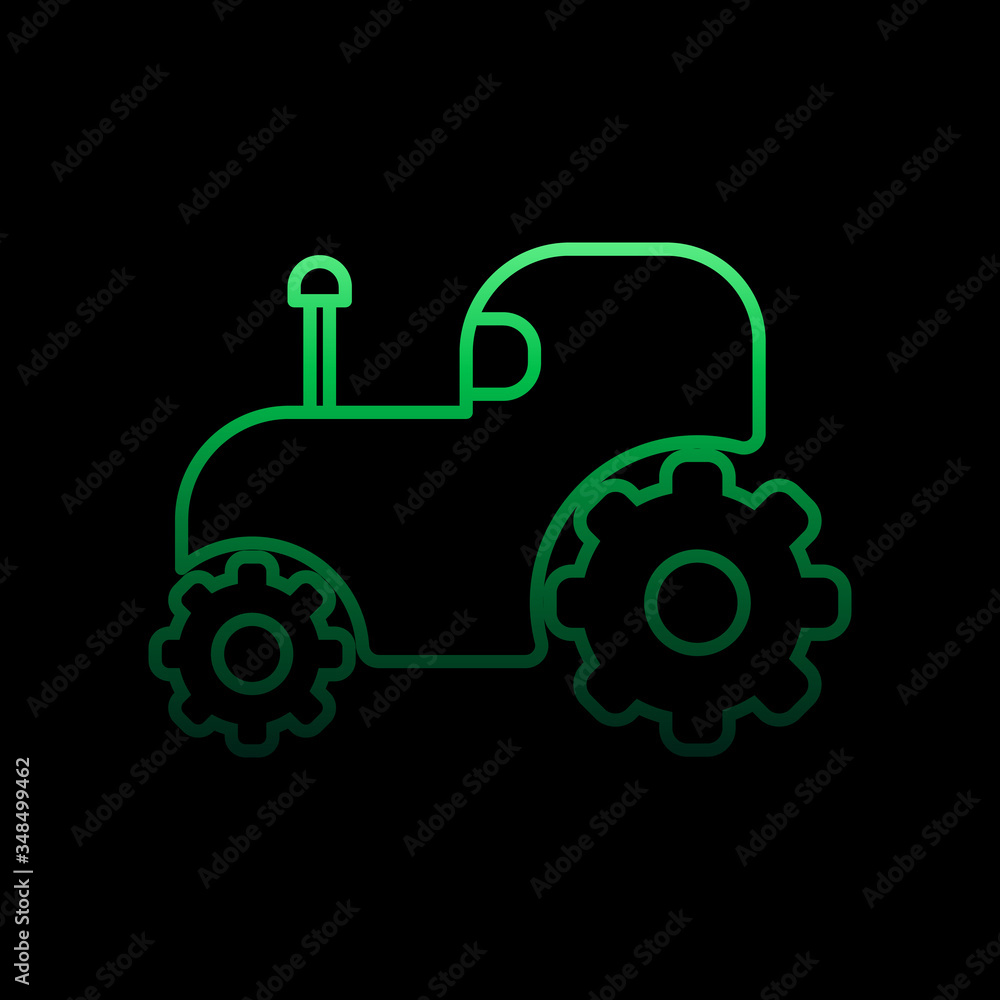 Poster toy tractor line nolan icon. simple thin line, outline vector of toys icons for ui and ux, website o