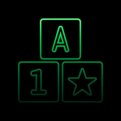 cubes for children line nolan icon. Simple thin line, outline vector of toys icons for ui and ux, website or mobile application