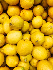 lots of ripe citrus yellow lemons for eating like a background