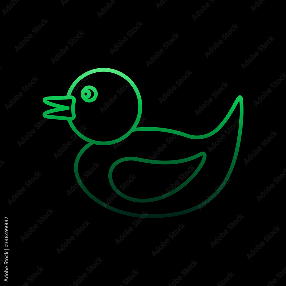 Poster duck line nolan icon. simple thin line, outline vector of toys icons for ui and ux, website or mobil