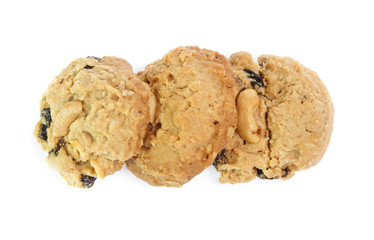 Chocolate chips cookies isolated on white