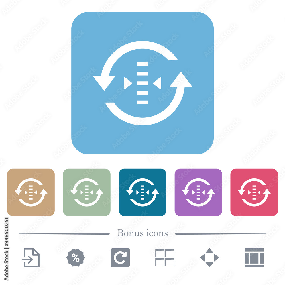 Poster adjust refresh rate flat icons on color rounded square backgrounds