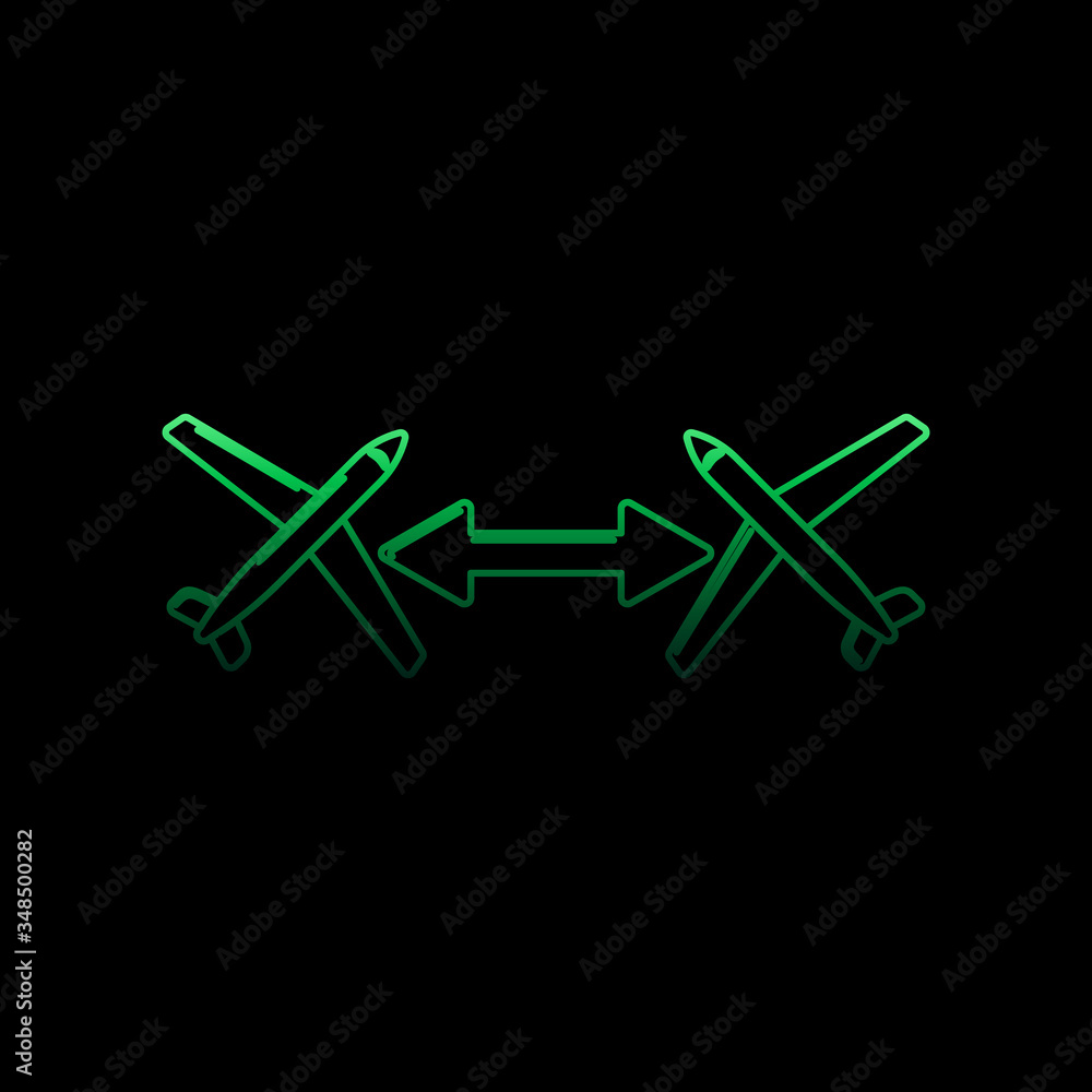 Poster avio transfer nolan icon. simple thin line, outline vector of airport icons for ui and ux, website o