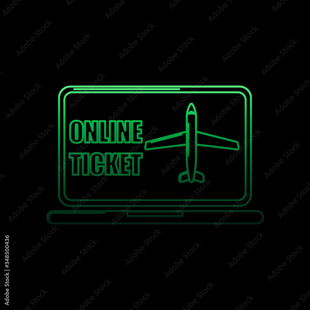 Poster order online tickets nolan icon. simple thin line, outline vector of airport icons for ui and ux, we
