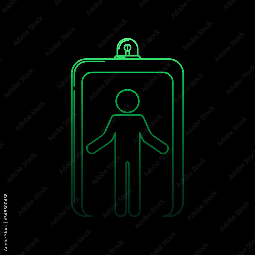 Poster metal detector nolan icon. simple thin line, outline vector of airport icons for ui and ux, website 