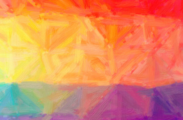 Fototapeta premium Abstract illustration of orange, pink, red, yellow Bristle Brush Oil Paint background