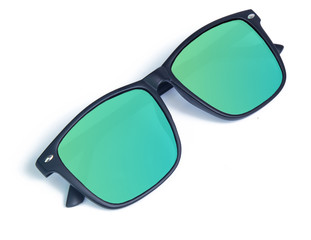 SUNGLASSES with Multicolor Mirror Lens isolated on white background