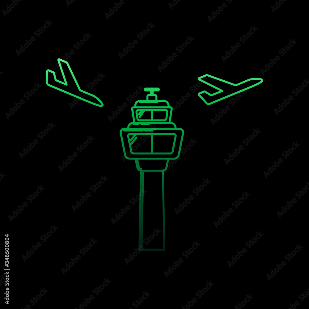 Poster airport tower nolan icon. simple thin line, outline vector of airport icons for ui and ux, website o