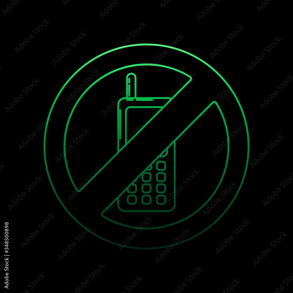 Poster ban on the use of mobile phones nolan icon. simple thin line, outline vector of airport icons for ui