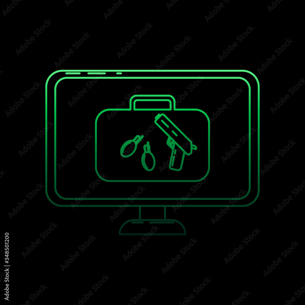 Poster scanning for weapons nolan icon. simple thin line, outline vector of airport icons for ui and ux, we