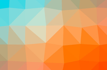 Illustration of abstract Blue, Orange horizontal low poly background. Beautiful polygon design pattern.