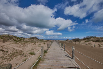 pasarela de madera camino de la playa