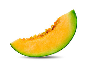 cantaloupe melon fruit isolated on white background