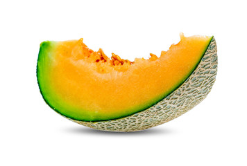 cantaloupe melon fruit isolated on white background