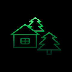house in the woods line nolan icon. Simple thin line, outline vector of camping icons for ui and ux, website or mobile application