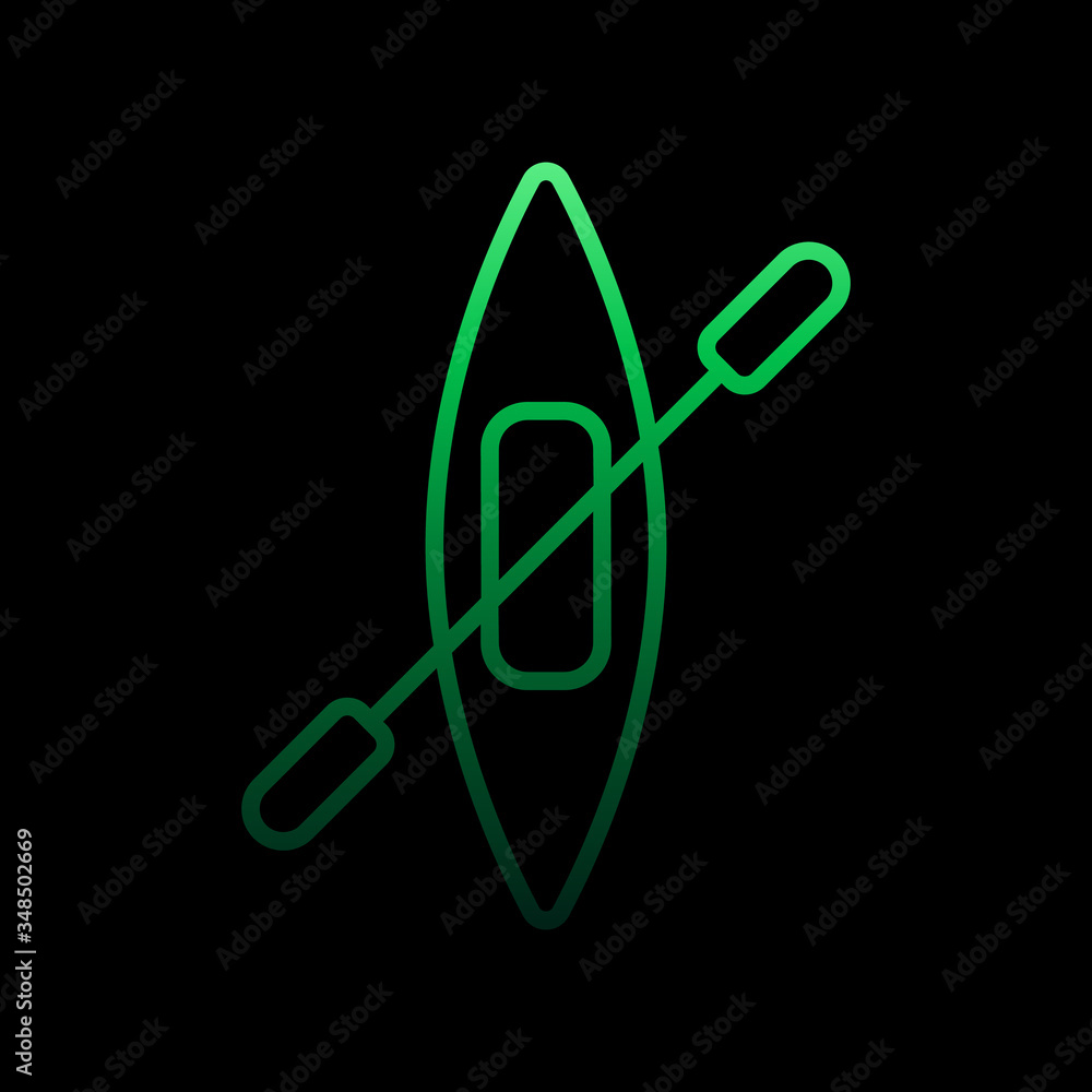 Poster kayak line nolan icon. simple thin line, outline vector of camping icons for ui and ux, website or m