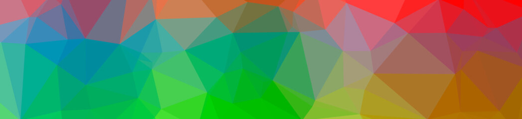Illustration of abstract Green, Pink, Red, Yellow banner low poly background. Beautiful polygon design pattern.
