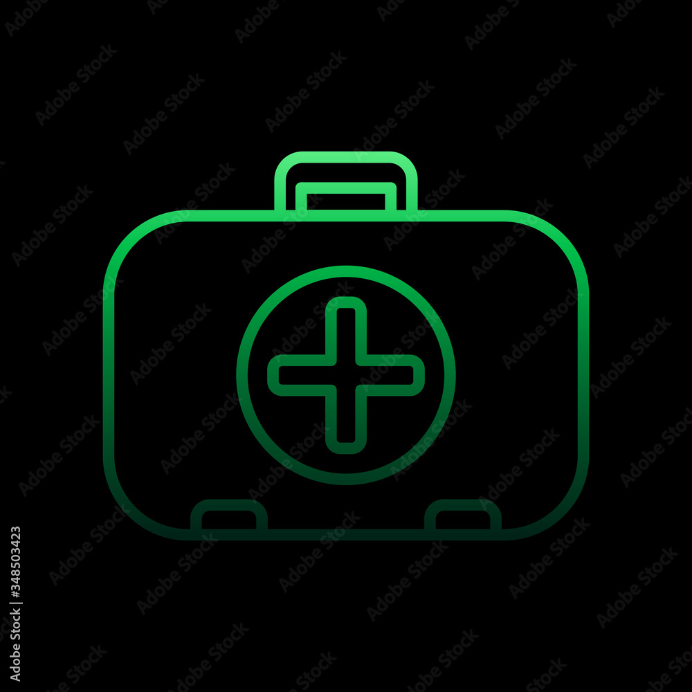 Poster first-aid kit line nolan icon. simple thin line, outline vector of camping icons for ui and ux, webs