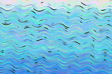 Blue waves posterization abstract paint background.