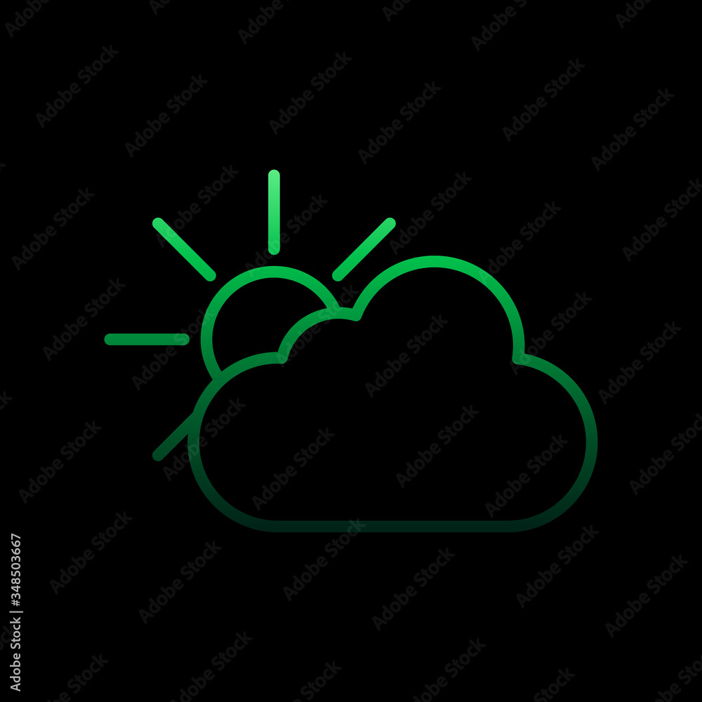 Poster the sun behind the clouds line nolan icon. simple thin line, outline vector of camping icons for ui 