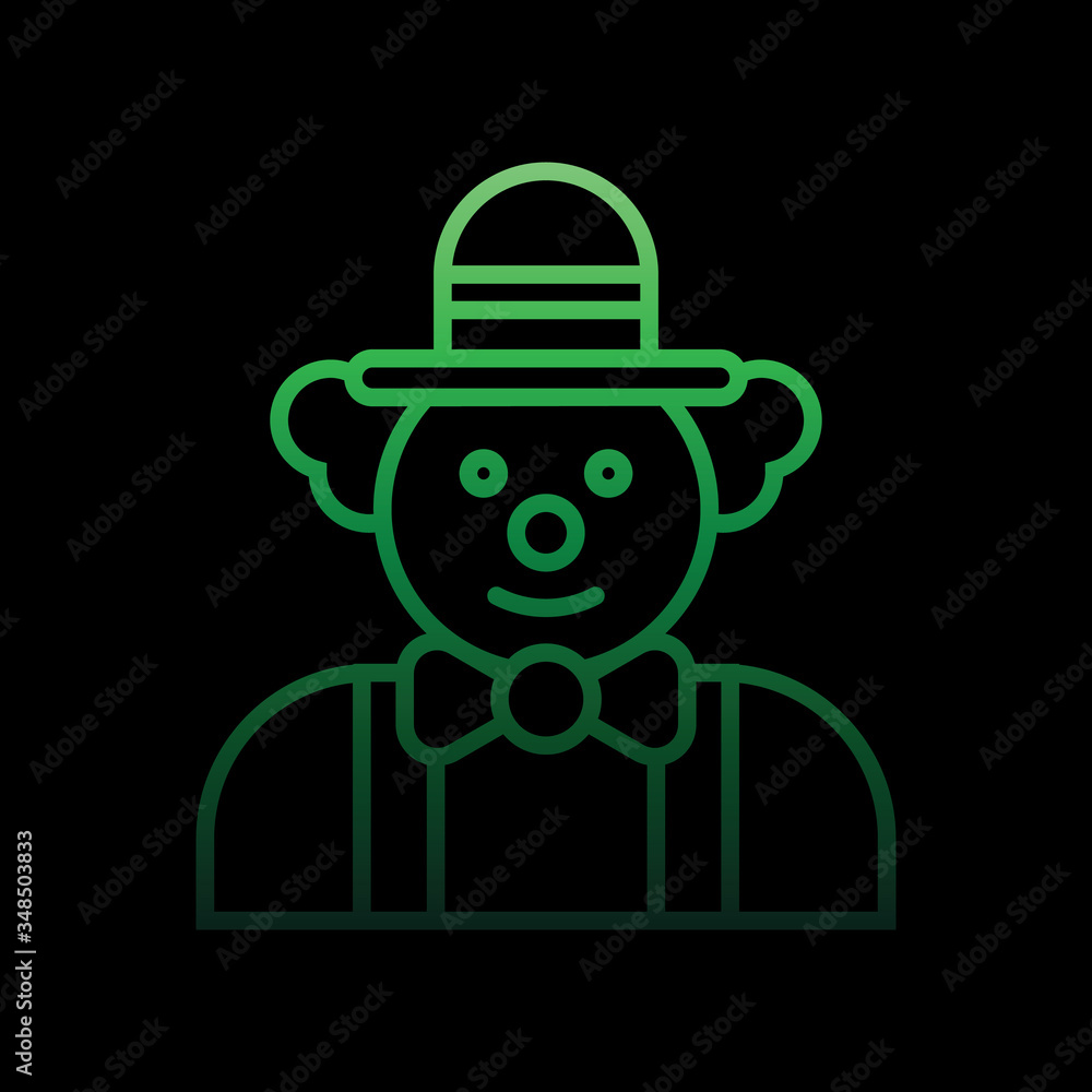 Poster clown nolan icon. simple thin line, outline vector of carnival and amusement icons for ui and ux, we