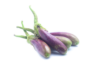 eggplants on white background