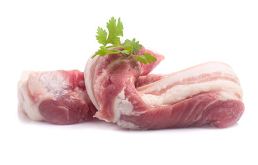 Pork belly on a white background