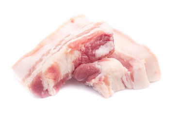 Pork belly on a white background