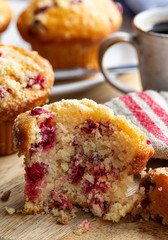 Closeup of a Cranberry Muffin
