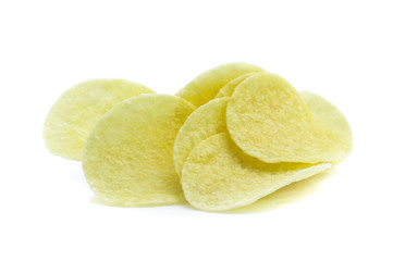 Potato Chips on white background