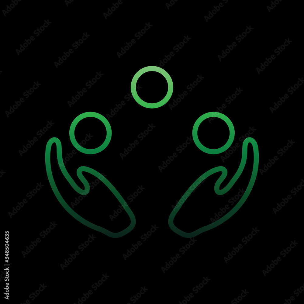Poster juggling, balls nolan icon. simple thin line, outline vector of carnival and amusement icons for ui 