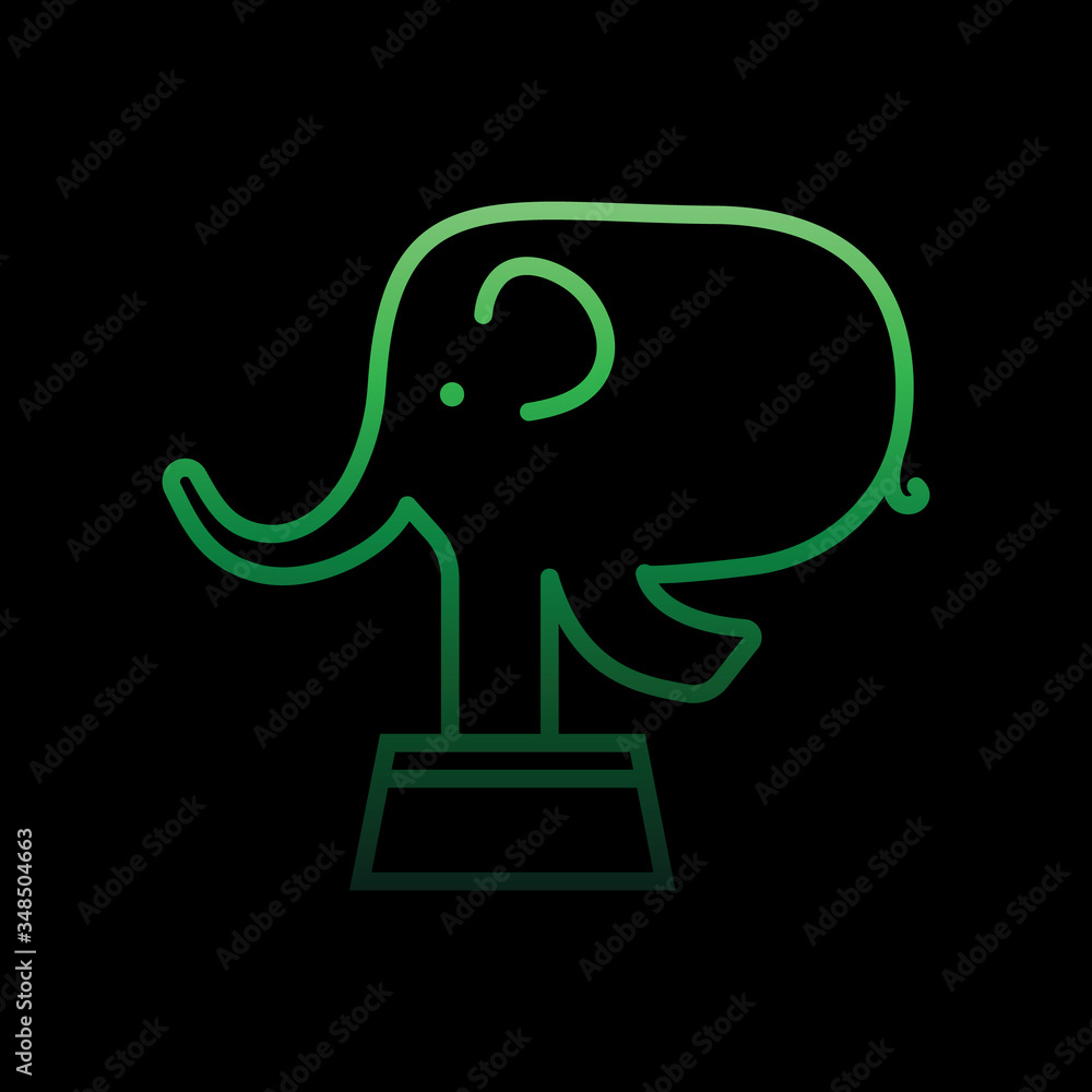 Poster elephant, circus nolan icon. simple thin line, outline vector of carnival and amusement icons for ui