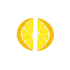 Lemon. Tropical summer fruit isolated on a white background. Citrus in hand drawn style. Scandinavian nordic design for fashion or interior or cover or textile or background.
