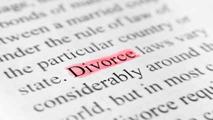 Close-up divorce settlement agreement